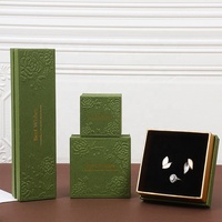 Coffret de Luxe en Papier à Motifs Floraux pour Bijoux, Boîte de Rangement avec Couvercle et Base pour Cadeau, Doublure en Éponge