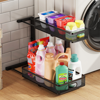 Étagère coulissante robuste et durable pour armoire, compartiment de rangement flexible pour l'organisation des épices et des articles divers de cuisine