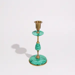 Portavelas Cónicos de Resina Azul Metálico Moderno, Portavelas de Escritorio para Interiores, Decoración de Espacios para el Hogar, Romántico - Product Image 2