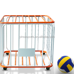 Chariot de rangement pliable en métal MAICCA pour extérieur, avec roulettes, pour ballons multisports, <span class=keywords><strong>cage</strong></span> de football portable, équipement d'entraînement de football, orange - Product Image 6
