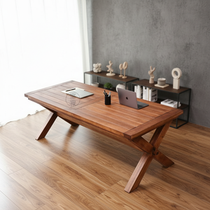 Mesa Larga de Teca Vintage, Estilo Retro del Sudeste Asiático, Mesa de Comedor Rectangular, Madera Sólida Ecológica Hecha a Mano para <span class=keywords><strong>Hotel</strong></span>, Villa o Hostal - Product Image 1