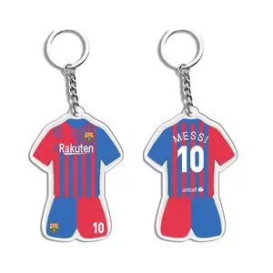 Porte-clés de football 3d club de football pendentif acrylique ballon de football souvenir en métal maillot de star de football t-shirt porte-clés sport petit cadeau