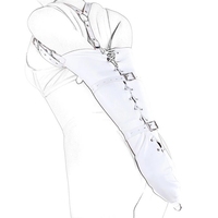 Kit de bondage SM en cuir PU, gants blancs, chemise de force, menottes, kit de fixation, entraves pour les bras pour femme