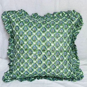 Ruffle <b>Throw</b> <b>Pillow</b> Covers Block Print Farmhouse Floral Hidden Zipper Boho <b>Pillow</b> Case or Cute Outdoor <b>Pillow</b> Case - Product Image 1