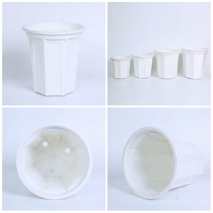 Macetas de Plástico PP Blancas al por Mayor para Viveros, con Orificios de Drenaje en la Base, para Invernaderos Comerciales, Directo de Fábrica W250 - Product Image 3