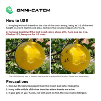 OMNI CATCH Merk Grote Massieve Gele Kleverige Vliegballen, Tuinplant Fruitvlieg Lokmiddelen, Ongediertebestrijding Val, Speciaal Model voor Bijen