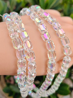 Cuentas de Cristal Facetadas con Orificio Recto, 3*6 4*6 6*8 8*9mm, Cuentas Sueltas para Joyería y Fabricación de Bolsos con Cuentas