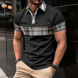 Abbigliamento <span class=keywords><strong>uomo</strong></span> stile t-Shirt 2024 stampa su misura t-Shirt Plaid Casual camicia in stile colorato Polo t-Shirt per gli uomini - Product Image 2