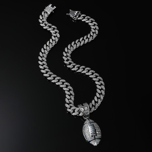 Hot Selling New Hiphop Gold <b>Silver</b> Plated Alloy Rugby Pendant <b>Necklaces</b> Personalized <b>Mens</b> <b>Necklace</b> Fashion Jewelry Wholesale - Product Image 4