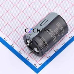 KM080M222SI225 * 35TA-1A3ET ตัวเก็บประจุอลูมิเนียมอิเล็กโทรไลติกในแบบสแนปผ่านรู D25xL35mm 2200uF 20% 80V 25มม. - Product Image 1