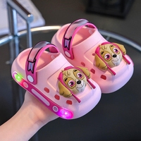 Sandales et Chaussures de Jardin d'Été Lumineuses pour Enfants, Sabots à Enfiler Garçon avec Motif Dessin Animé, Trous Lumineux pour l'Été