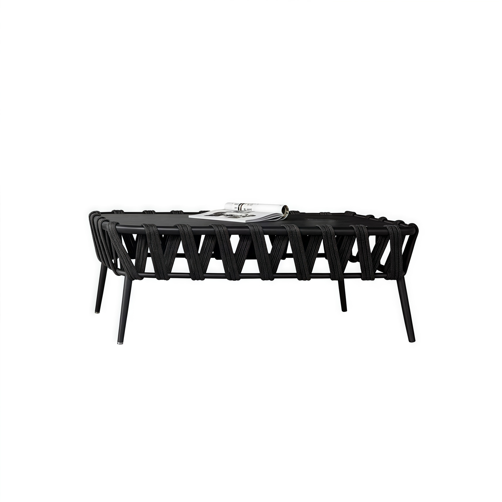Tavolino da caffè intrecciato in corda-10070h40cm