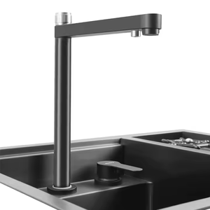 Bar <span class=keywords><strong>noir</strong></span> mat évier de <span class=keywords><strong>cuisine</strong></span> caché tasse rondelle au-dessus du montage lavabo pliant robinet mélangeur 304 Rv évier <span class=keywords><strong>cuisine</strong></span> - Product Image 5