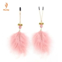 Clip de téton séduisant pour adultes, en métal et plumes, jouet sexuel BDSM pour femmes, pour punition, flirt et bondage