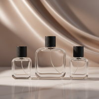 Hongyuan Ventes Chaudes Xb235 Flacons de Parfum en Verre Transparent de 30 ml avec Bouchon Noir Effet Crocodile et Logo Sérigraphié