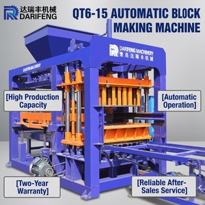 Machine à blocs vibratoires QT6-15, ligne de production de briques creuses en béton, moteur PLC, pompe à béton, pièces de rechange incluses - Product Image 1