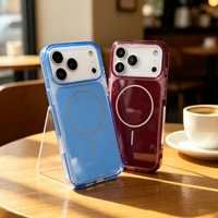 Étui de téléphone portable magnétique en TPU PC de couleur rouge cerise IMD pour iPhone 18 Pro Max