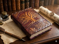 Carnet en cuir personnalisable avec logo, grand format, motif arbre de vie, couverture rigide, reliure spirale, couverture gaufrée, couleur personnalisée, organisateur, cadeau