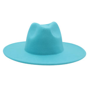 Vente chaude printemps automne hiver Style français blanc grand bord couleur unie Jazz Fedora chapeau pour femmes dame mode robe de plein air - Product Image 5