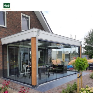10mm clair verre trempé véranda mur extérieur véranda verre portes coulissantes panneau de verre pergola aluminium extérieur fabricant - Product Image 1