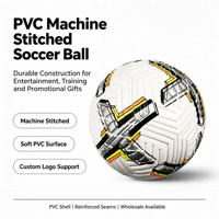 Ballon de football Aiju en PVC, taille 5, cousu à la machine, logo personnalisé, durable, cadeau promotionnel pour les sports d'équipe, divertissement, vente en gros