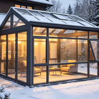 Kit de véranda en verre autoportant en aluminium pour jardin d'hiver, fabriqué par HUACAI Source Factory
