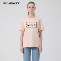 T-shirt pour femme Kuenzi, personnalisé avec logo, col rond, manches courtes, 100% coton, 220 GSM, coupe ample, épaules tombantes