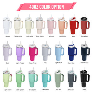 Gobelet isotherme de voyage en acier inoxydable à double paroi de 40 oz, style moderne, avec couvercle et poignée, modèle H2.0, très populaire - Product Image 2