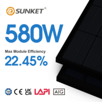 Topcon 580w bificiel panneau solaire noir complet verre transparent panneau solaire 800w module kit photovoltaïque tableau pour maison