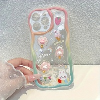 Coque arrière pour iPhone 16 15 17 18 Pro Max avec motif crème et autocollants DIY mignons en forme de patte de chat