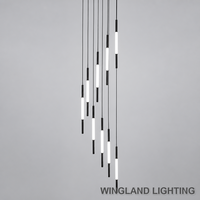 Nouveauté : Grand lustre d'escalier, grande lampe suspendue pour villa, duplex, loft, parfait pour escalier en colimaçon