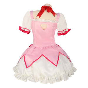 Vestido de Cosplay de Puella Magi Madoka Magica para niñas, disfraz de Madoka Kaname, disfraz de Anime para niños, falda de satén con etiqueta y marcas - Product Image 1