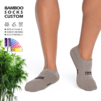 Chaussettes unisexes respirantes antidérapantes à séchage rapide en fibre de bambou pour jeunes, design personnalisé, chaussettes invisibles, couleur personnalisée, chaussettes pour hommes