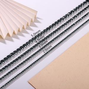 قلادة تنس من الموسانيت الأسود المقاوم للصدأ 2-6.5 مم للنساء والرجال، مصنوعة من الفضة الإسترلينية عيار 925، مجوهرات مخصصة من الشركة المصنعة - Product Image 1