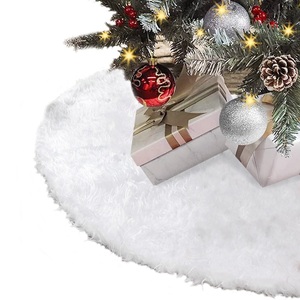 Copertura per Albero di Natale Bianca 100 Cm in Peluche per Decorazioni Natalizie - Product Image 1
