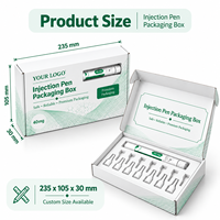Boîte d'emballage personnalisée pour stylo injecteur, boîte de rangement pour aiguilles médicales, avec doublure en EVA et fenêtre transparente, possibilité d'imprimer un logo