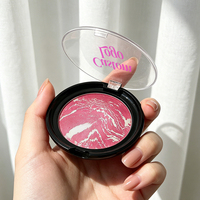 Palette de fard à joues vegan effet marbré, haute pigmentation, longue tenue, fini mat et scintillant, sans talc, marque privée