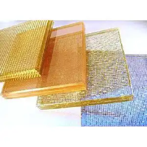 EVA fabric mesh wire color film tempered toughened laminated glass for building interior decorative partition wall door handrail