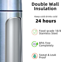 Bouteille d'eau portable en forme de balle, isolée sous vide, réutilisable, pour voyages, bouteille thermos pour boissons chaudes et froides
