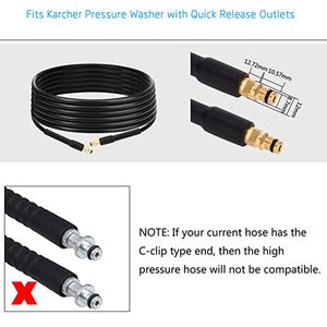 Tuyau de lavage de voiture haute pression Kaikarai Electric 1/4\" M22 1,5 mm Connexion rapide pour PVC/Polyester automobile compatible et durable - Product Image 3