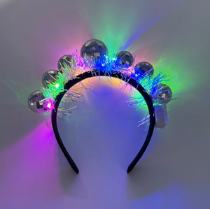 White Christmas <strong>Disco</strong> <strong>Ball</strong> Glow Hairbands LED Light up <strong>Headbands</strong> for Kids and Adults for New Year Parties - Product Image 6