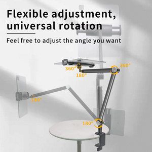 Soporte Ajustable <span class=keywords><strong>para</strong></span> Teléfono con Brazo Flexible, Rotación de 360°, Soporte <span class=keywords><strong>para</strong></span> <span class=keywords><strong>iPad</strong></span>, Soporte <span class=keywords><strong>para</strong></span> Teléfono Móvil <span class=keywords><strong>para</strong></span> Oficina, Estudio, Tienda - Product Image 4