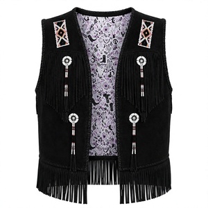 Gilet en cuir suédé de style western pour homme, très tendance, avec franges |   Fournisseur de vestes en cuir artisanales de qualité supérieure - Product Image 1
