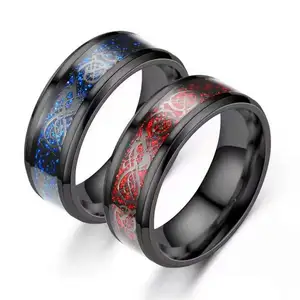 Groothandel Gepersonaliseerde Mode Titanium Stalen Ring Dragon Patroon Rvs Ringen Sieraden Voor Mannen En Vrouwen