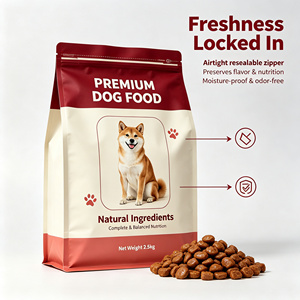 Sachet d'emballage alimentaire pour animaux de compagnie imprimé sur mesure, refermable, autoportant, pour aliments pour chiens, ingrédients naturels, sachet plastique autoportant - Product Image 5