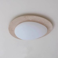 Plafonnier LED pour chambre principale, style crème vintage chinois en pierre Huangdong, luminaire pour chambre d'enfant, style japonais pour salle à manger