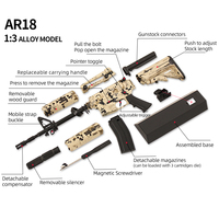 Assemblage Miniature pistolet en métal modèle M4A1 M4A4 Ar18 Camouflage 1:3 modèle en métal pistolet sûr jouet pour adultes