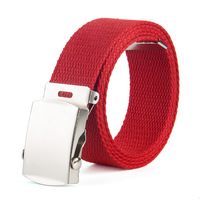 Cinturón de tela de lona con hebilla deslizante de hierro cómodo flexible unisex para uso diario de jóvenes