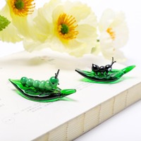 Figurines d'insectes en verre soufflé de Murano, mini décorations en forme de trèfle, coccinelle, abeille, libellule, ornements animaux faits à la main en verre