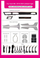 Kit d'éclairage d'ambiance pour portières de voiture Audi A6L C8 2019-2024, garniture de siège LED multicolore, amélioration décorative intérieure, produit automobile très vendu